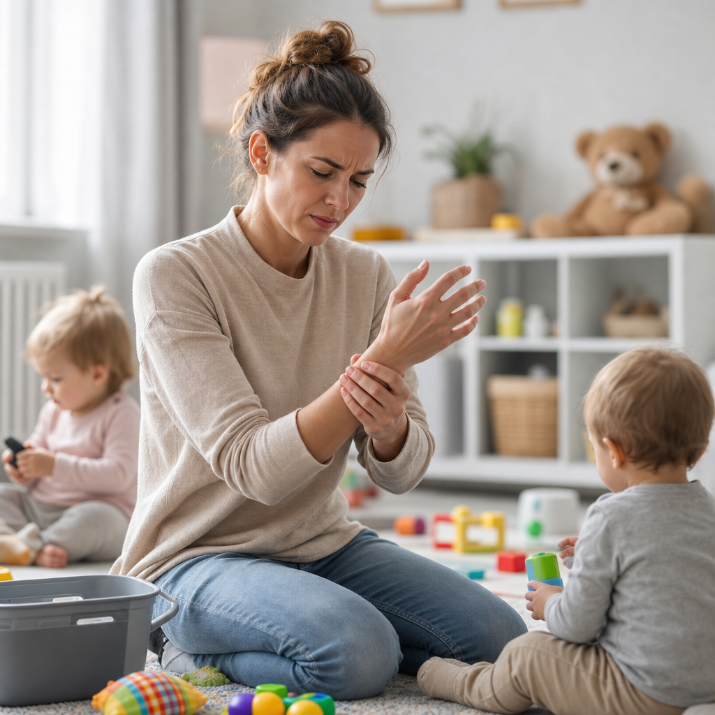 Assistante maternelle : la tendinite et le mal de poignet qui s'installent, les prévenir avant qu'ils vous arrêtent
