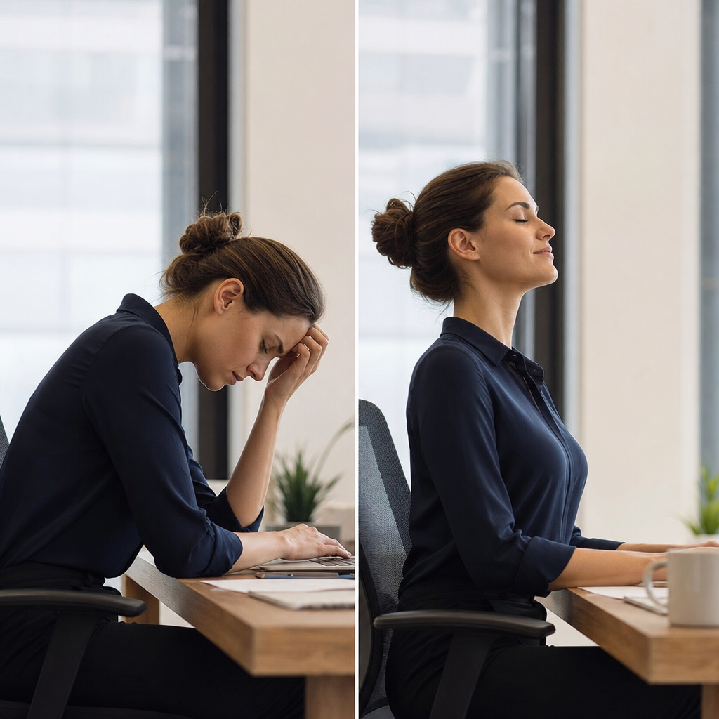 Ce que votre posture corporelle au travail dit de votre niveau de stress (et comment la modifier en 30 secondes)